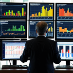 **Image Prompt:** A financial advisor intensely analyzing data on a Bloomberg Terminal, multiple monitors displaying stock charts and global news headlines, early morning light streaming through the window. Focus on the sense of urgency and data-driven decision making.