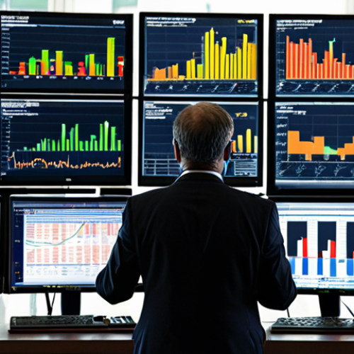 Home 6 **Image Prompt:** A financial advisor intensely analyzing data on a Bloomberg Terminal, multiple monitors displaying stock charts and global news headlines, early morning light streaming through the window. Focus on the sense of urgency and data-driven decision making.