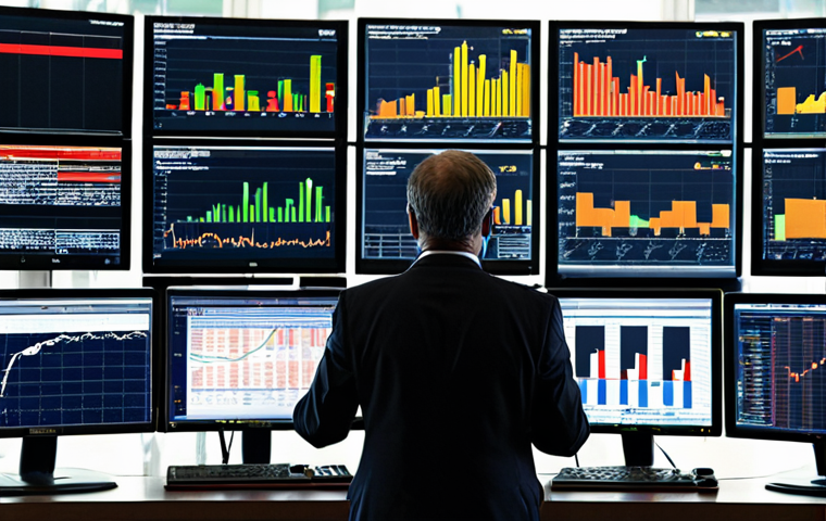**Image Prompt:** A financial advisor intensely analyzing data on a Bloomberg Terminal, multiple monitors displaying stock charts and global news headlines, early morning light streaming through the window. Focus on the sense of urgency and data-driven decision making.
