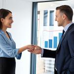 A modern, empathetic financial consultant (male or female) in a bright, inviting office space, interacting with diverse clients (e.g., a young couple or an individual). The scene should convey trust and a sense of long-term planning. Subtle, abstract elements of data streams, global market trends, and secure digital interfaces are seamlessly integrated into the background, hinting at the blend of human expertise and advanced technology. The focus is on the human connection, strategic partnership, and the holistic approach to wealth management. Soft, professional lighting, conveying reliability and innovation.