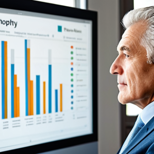 Home 23 Conservative Investor Profile**
A fully clothed senior investor, with a thoughtful expression, examining a chart showing stable growth. He's wearing a modest business casual outfit. The background is a comfortable, well-lit home office. The scene evokes security and peace of mind. Safe for work, appropriate content, family-friendly, perfect anatomy, correct proportions, natural pose, professional photography, high quality.
**