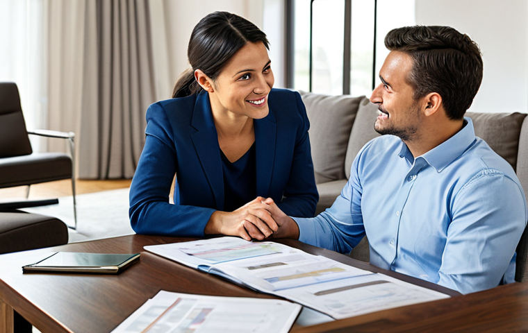 Financial Planning Meeting**

"A professional financial consultant in a modest business attire, advising a family in their living room, discussing investment plans, fully clothed, appropriate content, safe for work, perfect anatomy, natural proportions, family-friendly, bright and welcoming environment, high quality."

**