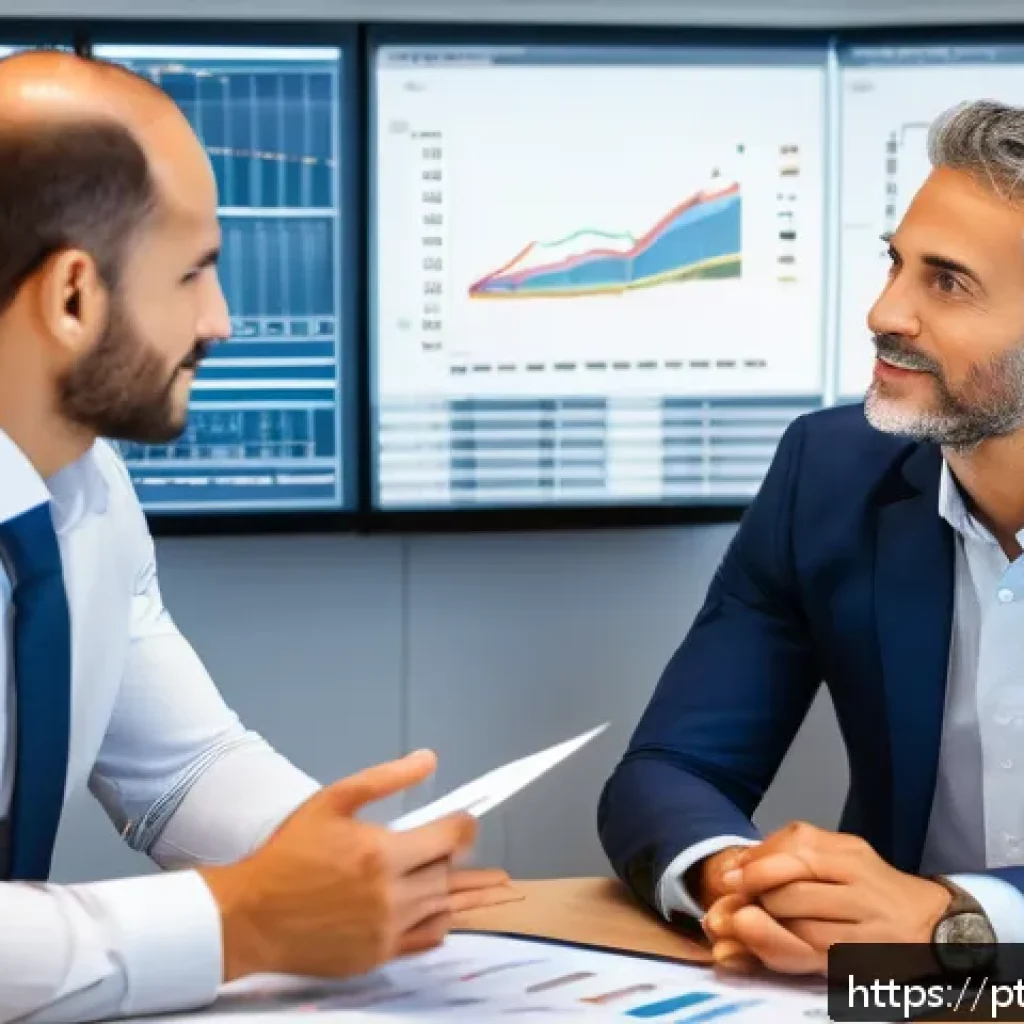 펀드투자상담사 관련 해외 사례 연구 - A professional Brazilian investment consultant in a modern office environment, attentively discussin...