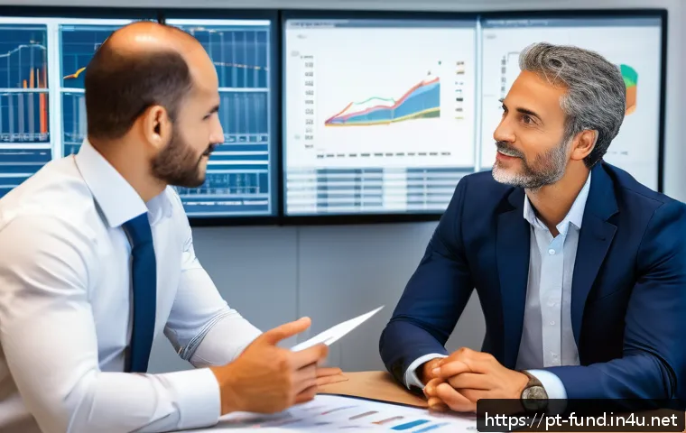 펀드투자상담사 관련 해외 사례 연구 - A professional Brazilian investment consultant in a modern office environment, attentively discussin...