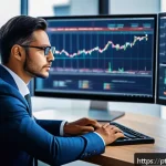 펀드투자상담사로서 직무에서 배우는 기술 - A professional financial consultant in a modern office environment, analyzing complex financial char...