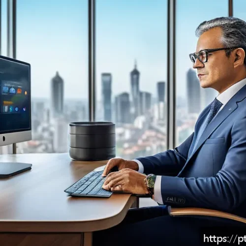 펀드투자상담사와 금융 시장의 미래 전망 - A modern financial advisor's office in S&atilde;o Paulo, Brazil, featuring a professional consultant using ...