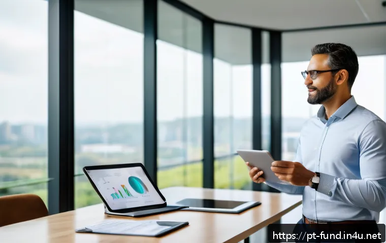 펀드투자상담사로서의 사회적 책임 - A professional financial advisor in a modern office setting, engaging in a transparent conversation ...