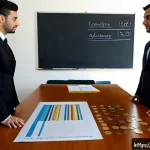 펀드투자상담사 실무와 이론 차이점 - Photorealistic financial theory classroom in Lisbon, Portugal, a Portuguese fund investment advisor ...